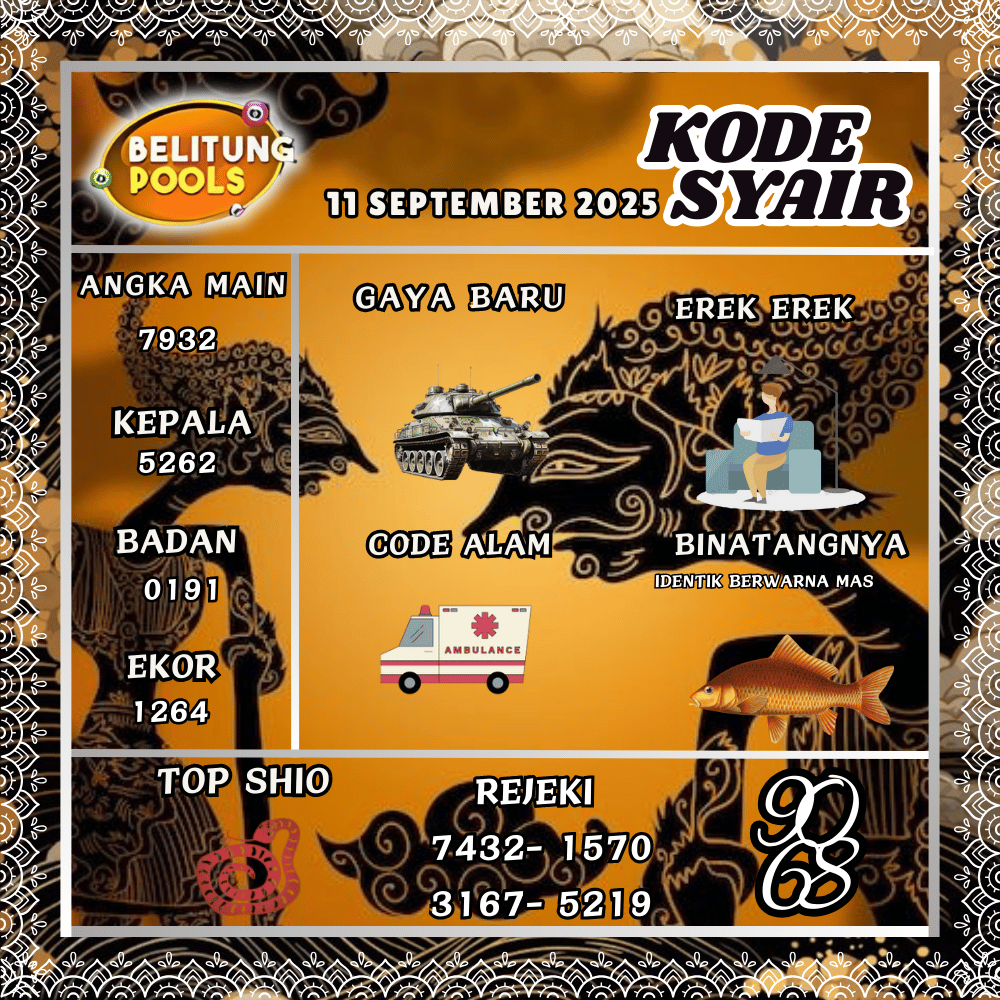 Kode Syair Belitung Pools - September  Pools 
