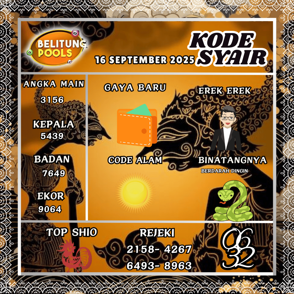 Kode Syair Belitung Pools - September  Pools 
