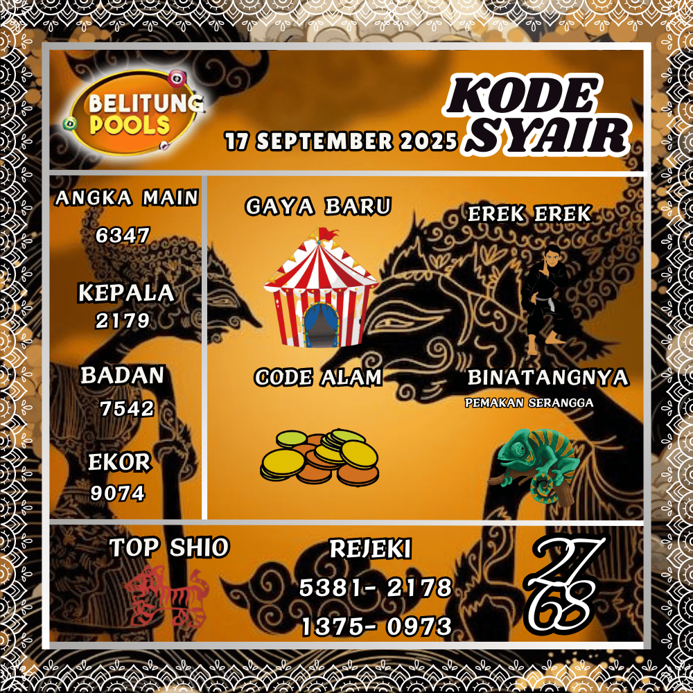 Kode Syair Belitung Pools - September  Pools 
