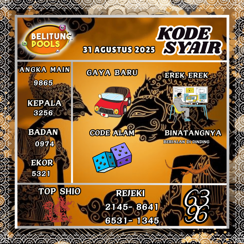 Kode Syair Belitung Pools - Agustus  Pools 

