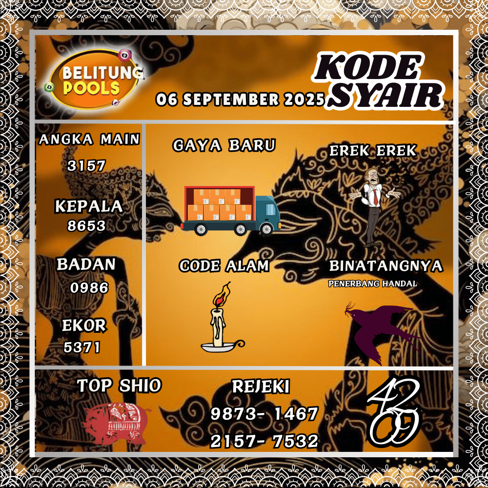 Kode Syair Belitung Pools - September  Pools 

