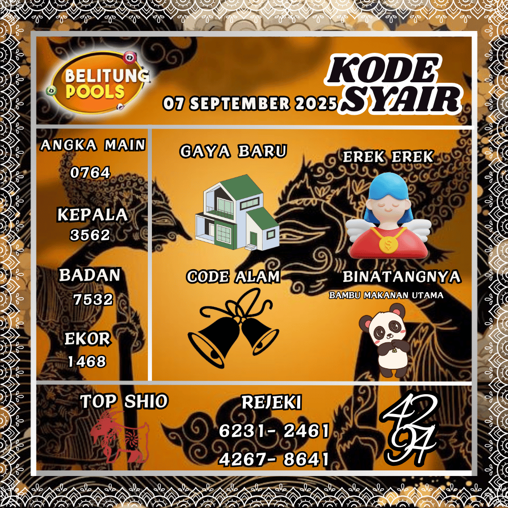 Kode Syair Belitung Pools - September  Pools 
